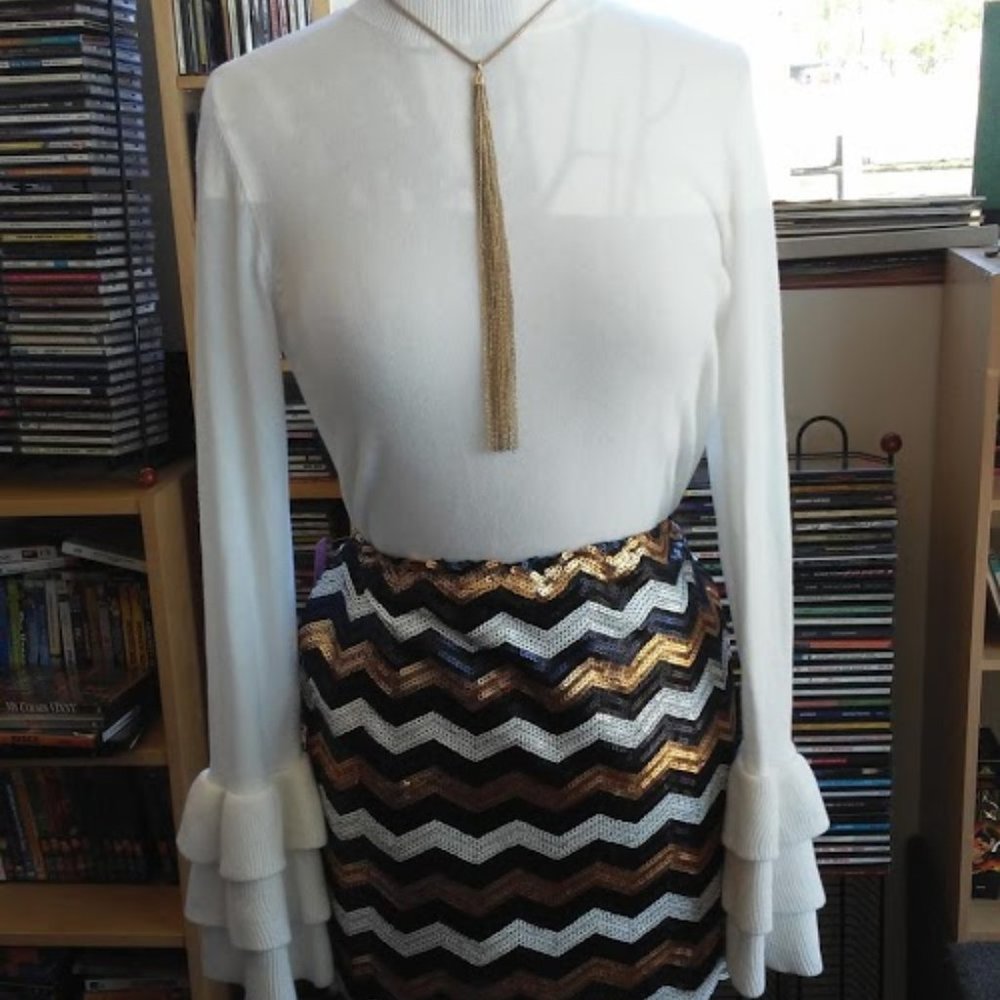 Sequin  Chevron Skirt